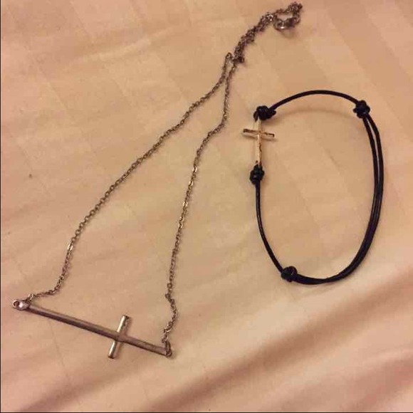 Cross necklace and bracelet