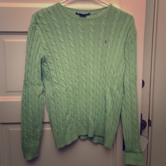 Green Ralph Lauren sport cable sweater