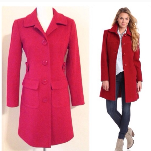 RED WOOL VICTORIAS SECERT DRESS COAT
