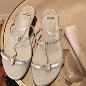 Stuart Weitzman Silver Sandlas