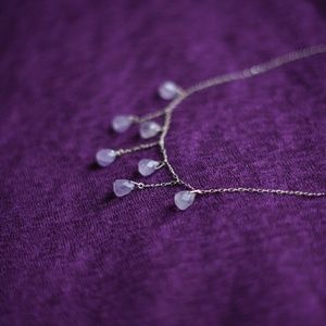 Sterling silver amethyst teardrop necklace