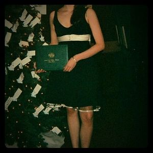 Black a line v-neck dress