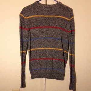 Salt and pepper sweater with stripes