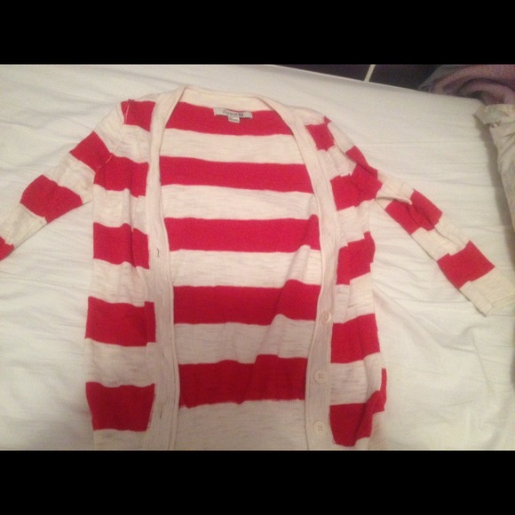 Red and white striped sweater