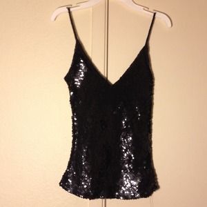 Black sequin tank top