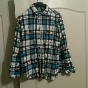 Men's Long-sleeved fleece button-up shirt