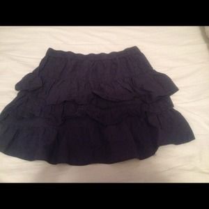 Tiered eyelet navy skirt