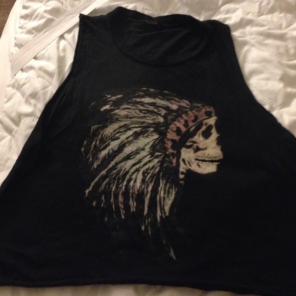 Brandy Melville skeleton headress muscle tee