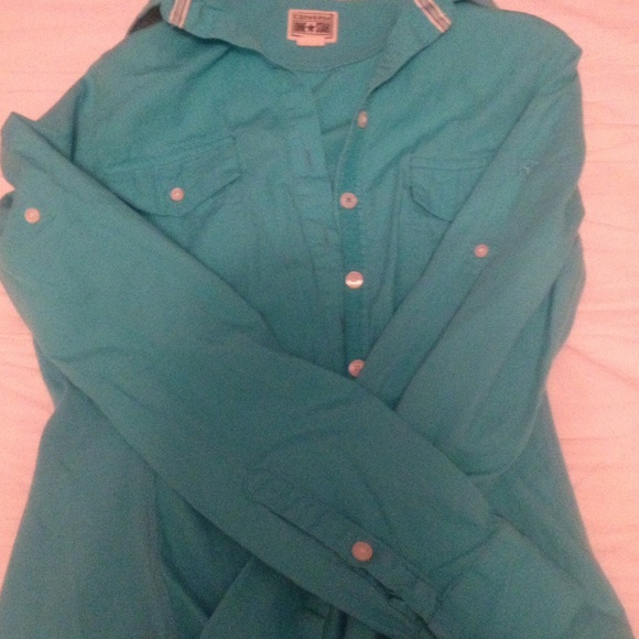 Converse blue button down top