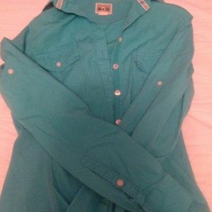 Converse blue button down top