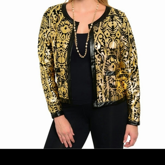 plus size gold jacket