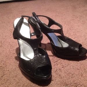 Black sequence heels