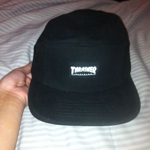 Thrasher 5 panel hat - black