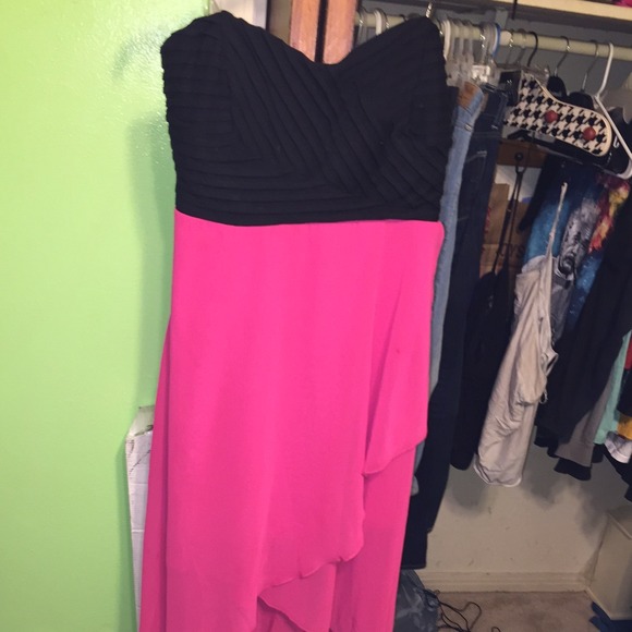 Pink and black dress
