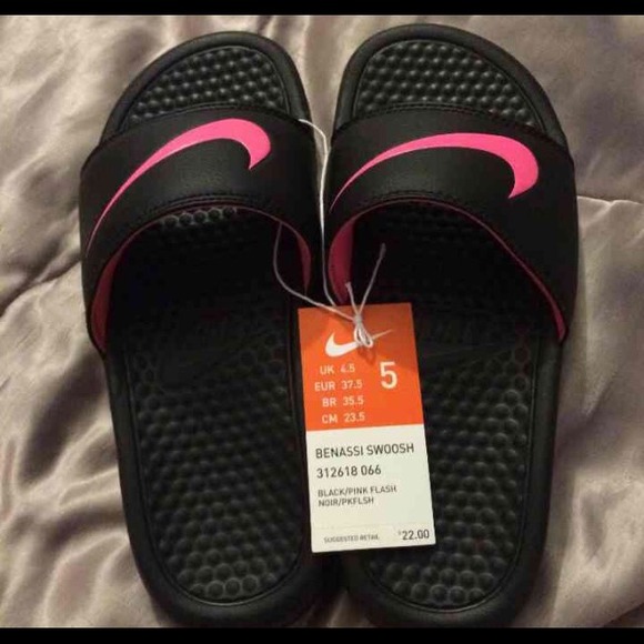 Pink Nike Benassi Sandals