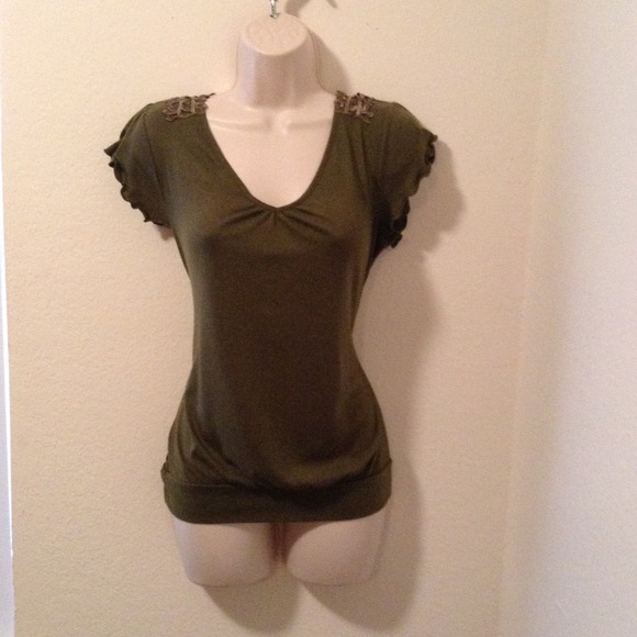 Olive green top
