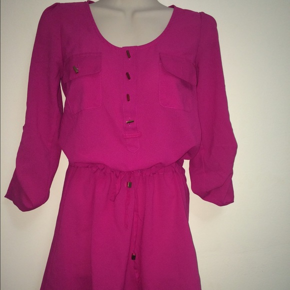 Hot pink chiffon dress