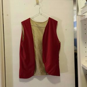 Reversible red and gold vest