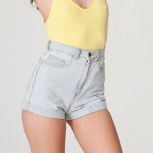 AA Light Wash High Waisted Shorts