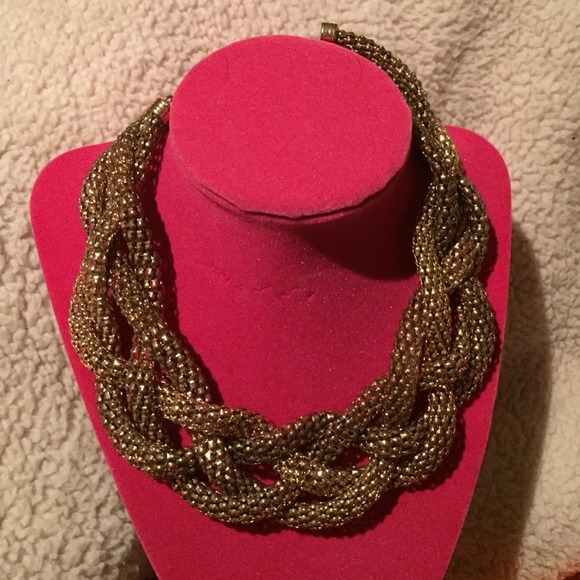 Gold bib necklace