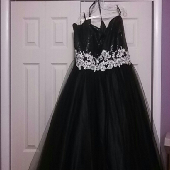 Plus size black formal prom pageant dress 3x 4x