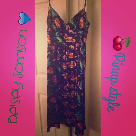 Beautiful mid calf silk Betsey Johnson dress