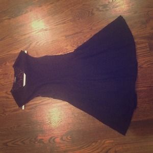 topshop black lace a line dress