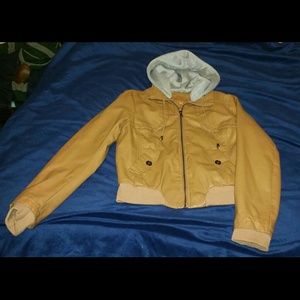 Beige jacket with hoody