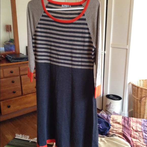 Scoop neck sweater dress