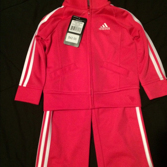 Pink Adidas two piece outfit brand new 24 months