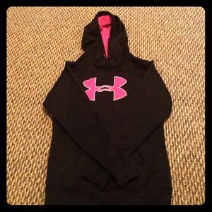 black and pink under armour hoodie