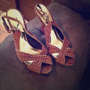 Mia brown suede wedges