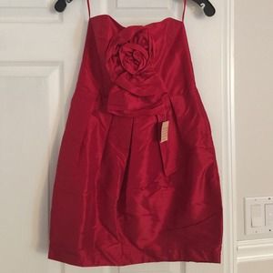 Arden b red silk taffeta cocktail dress