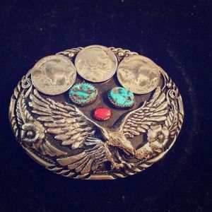 Sterling silver buffalo nickel buckle