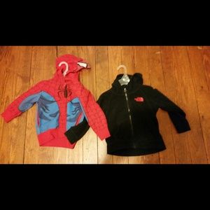 Boy's 3T North Face Fleece & Spider-Man Hoodie Set