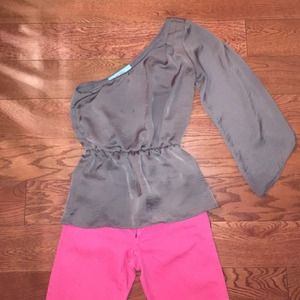 Brown Karlie one Shouldar top