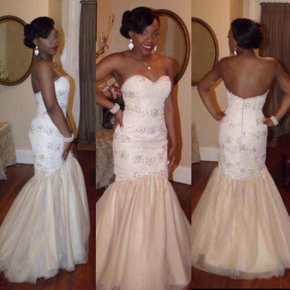 Tan prom dress