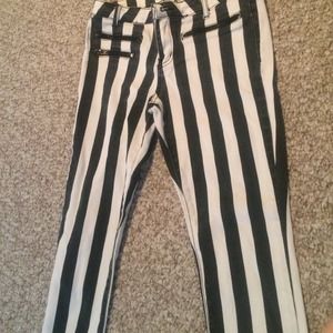 Striped skinny jeans