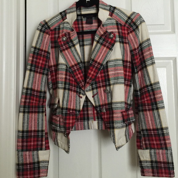 Flattering flannel blazer