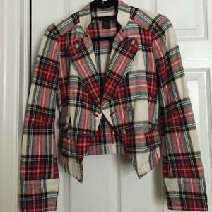 Flattering flannel blazer