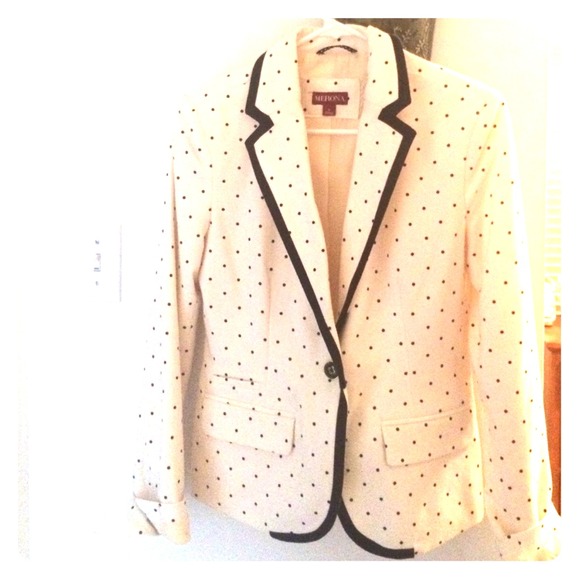💞Merona💞 Blazer 💞Ivory💞Black polka dots💞