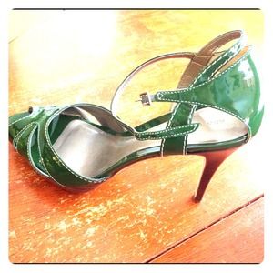 Emerald green platform heels