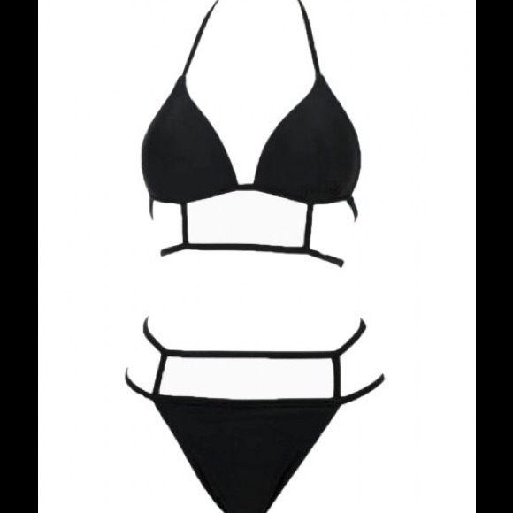 Caged black bikini