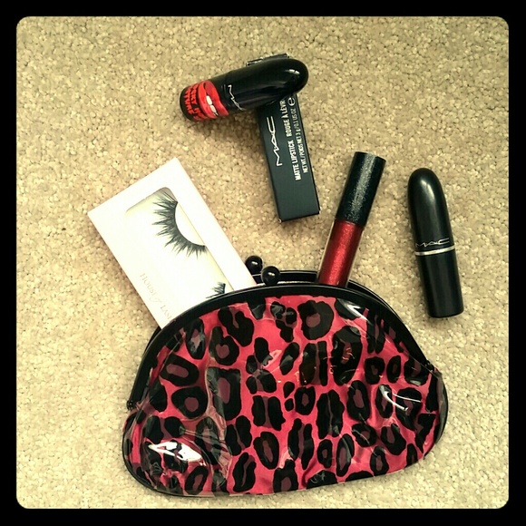 MAC Cosmetics Accessories - Red Leopard print MAC Cosmetic Bag