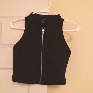 Zip up crop top