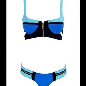 BUNDLE for @dandelioneyes blue bikini & lthr jkt