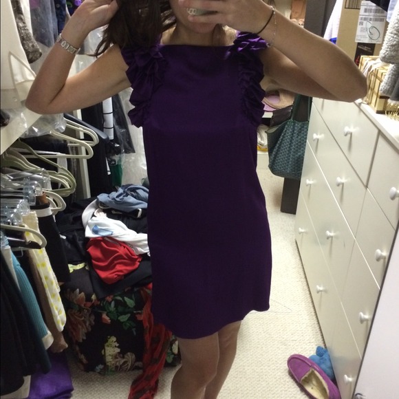 Silk purple mini dress