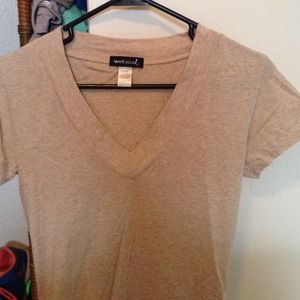 Tan short sleeve v neck