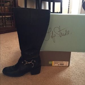 Life Stride used Black Wide Calf Boot, size 7
