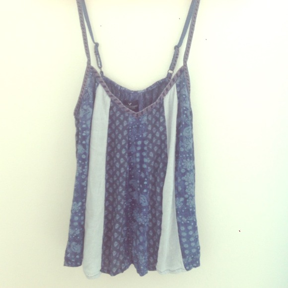 American Eagle blue patterned tank top - Picture 1 of 4